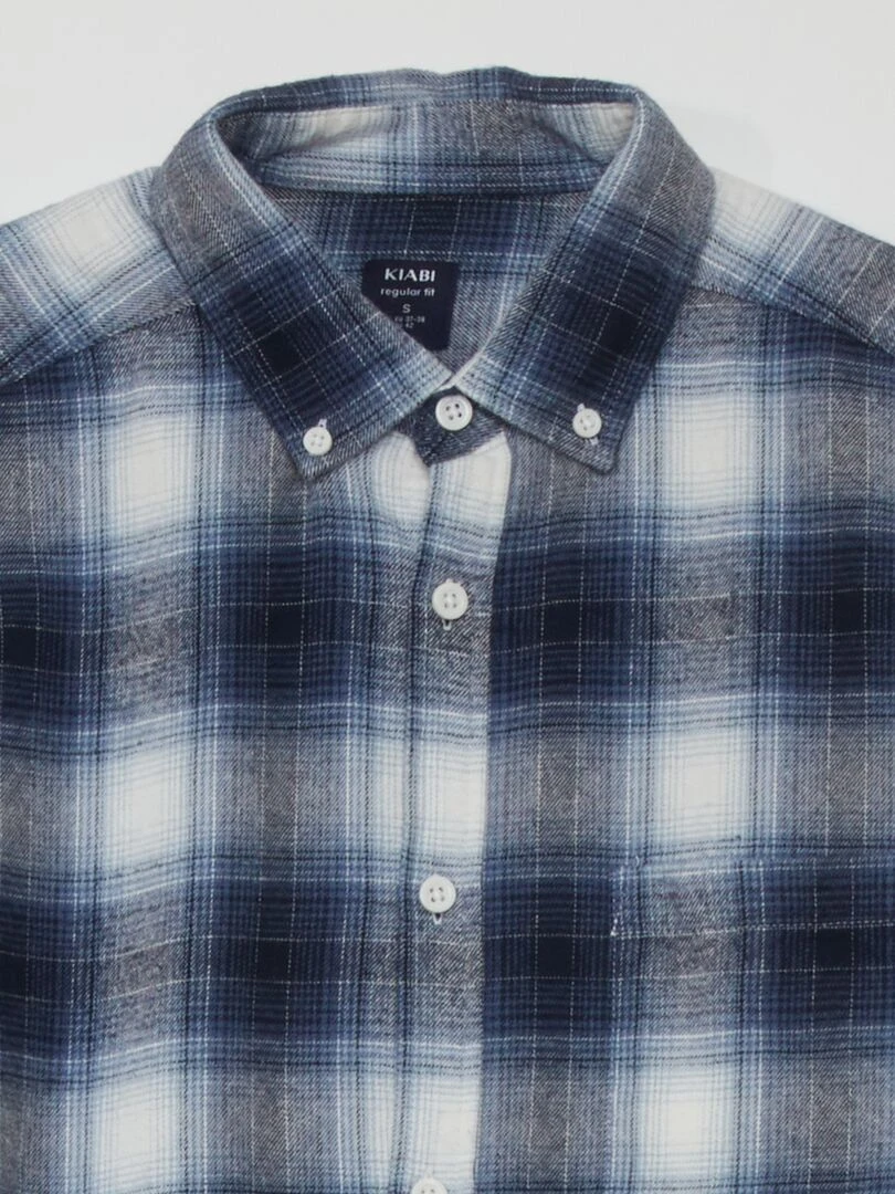 Chemise en flanelle à carreaux   Bleu/blanc