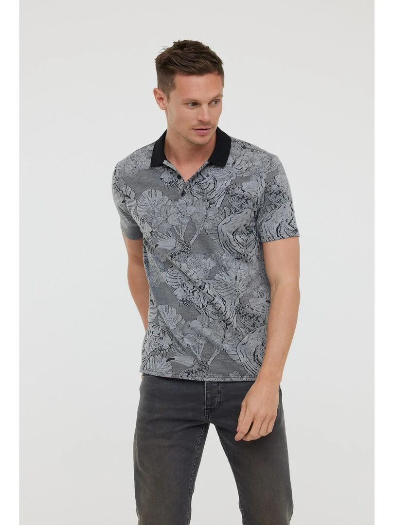 Lee Cooper   Polo manches courtes polyester regular BASTO MC   Gris