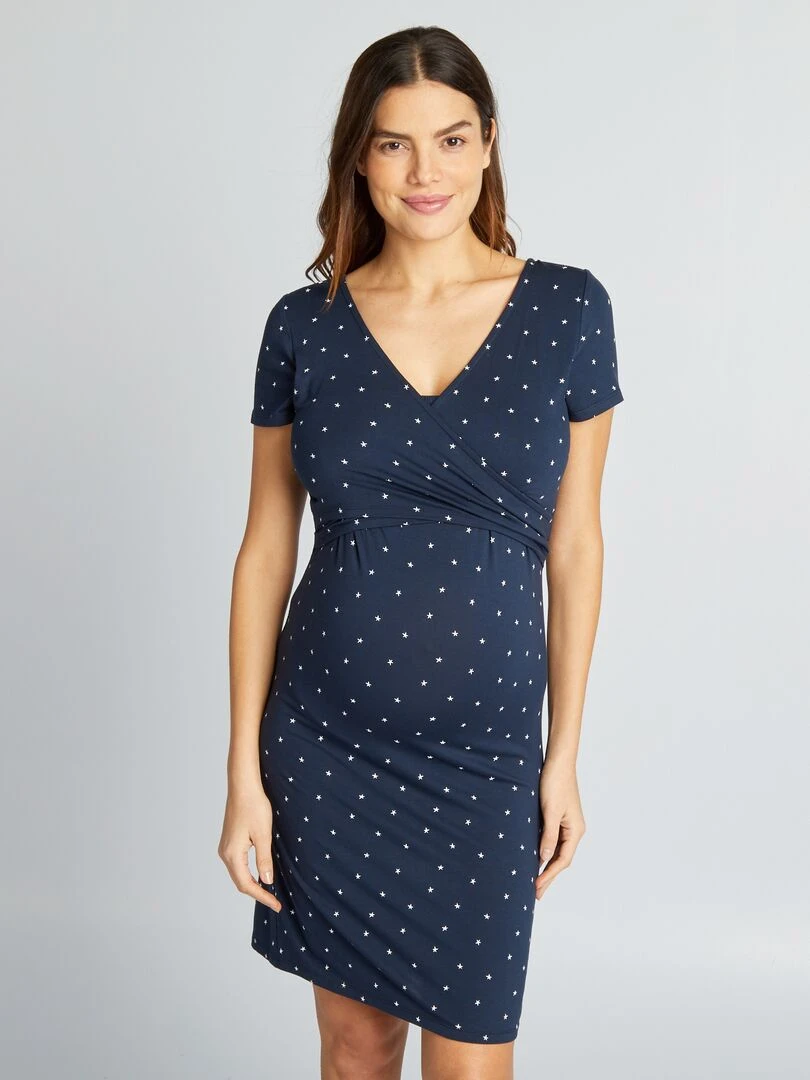 Chemise de nuit d'allaitement   Bleu marine