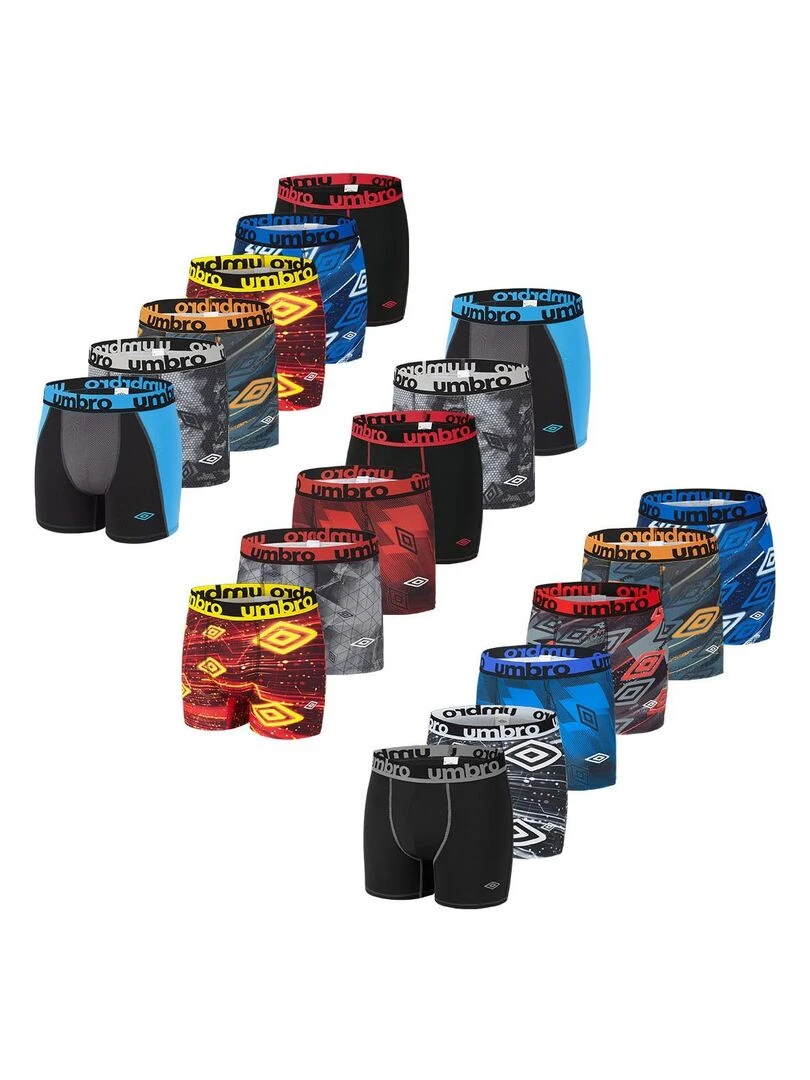 Pack Surprise de 6 Boxers microfibre homme Umbro   Rouge