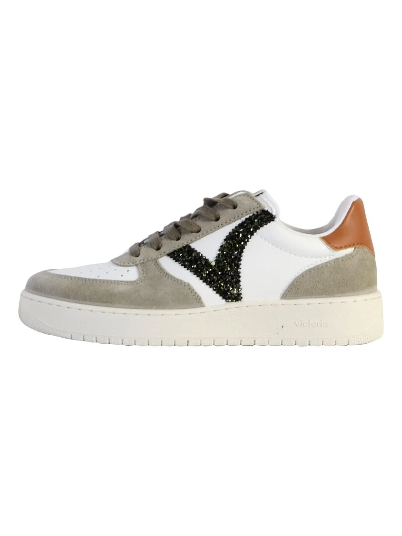 Basket Cuir Victoria Vert