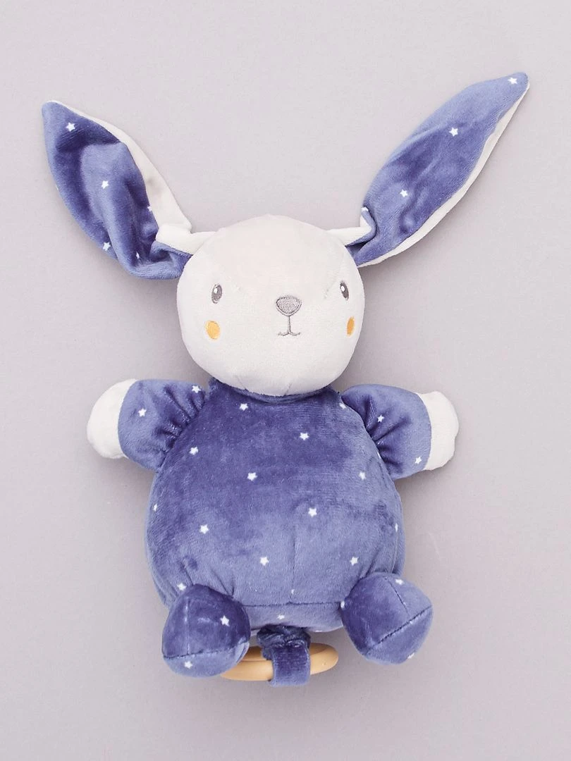 Peluche lapin musicale BLEU
