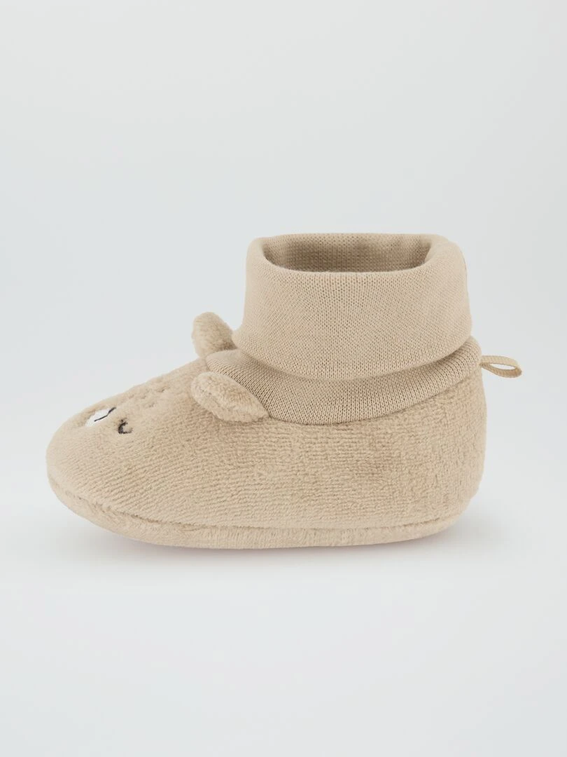 Chaussons 'Ours'   Beige