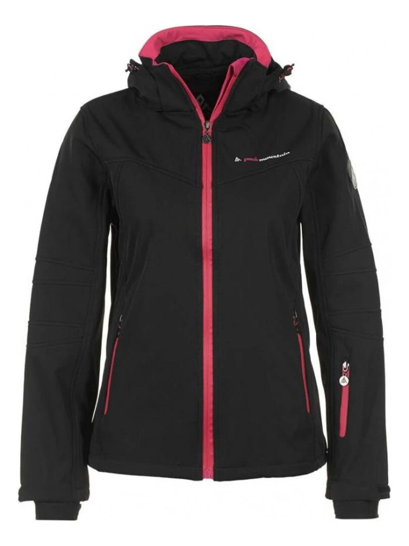 Blouson softshell femme AMALEAK PEAK MOUNTAIN Noir Rose