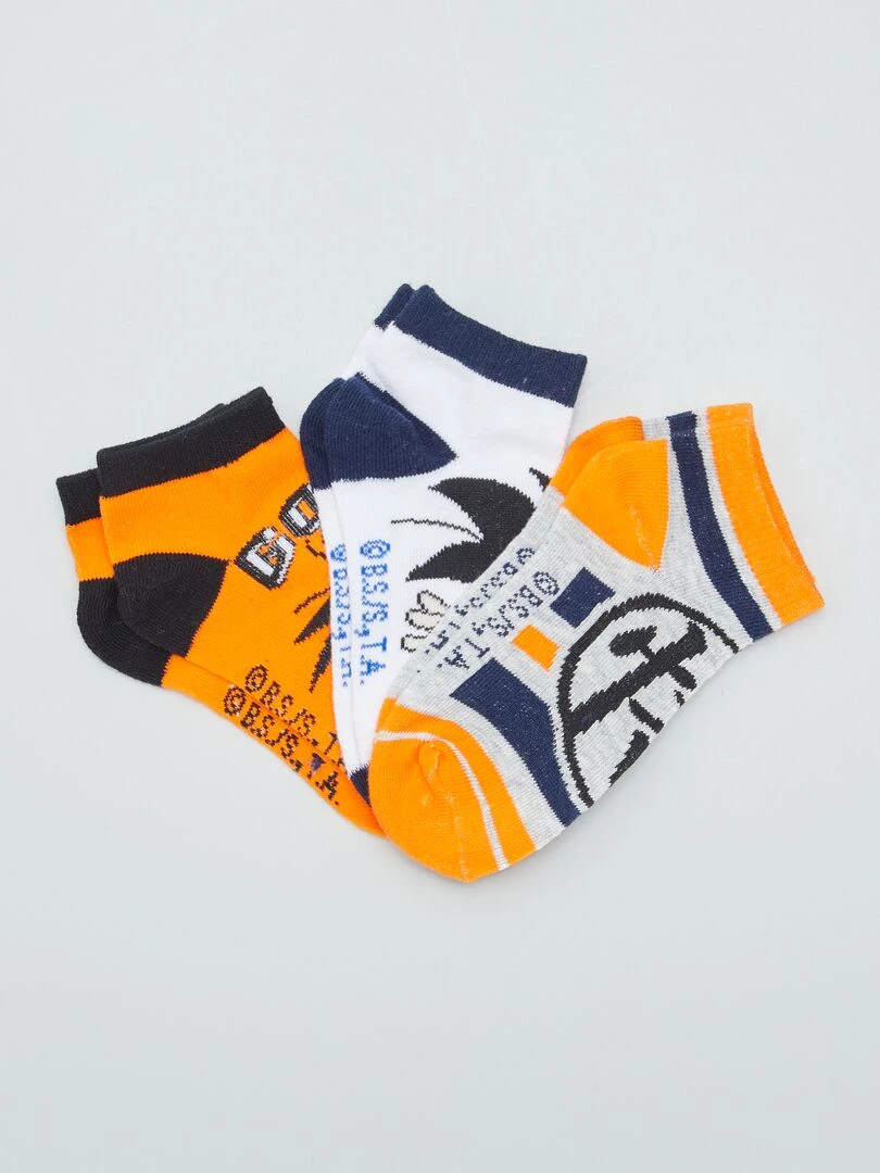 Lot de 3 paires de chaussettes 'Dragon Ball Z' Orange/blanc