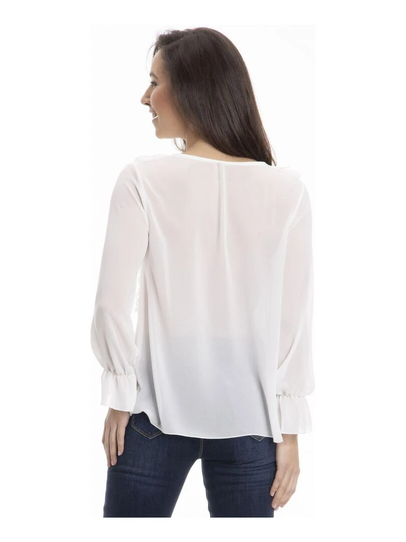 Chemise col tunisien CAROLE   Gérard Pasquier   Blanc