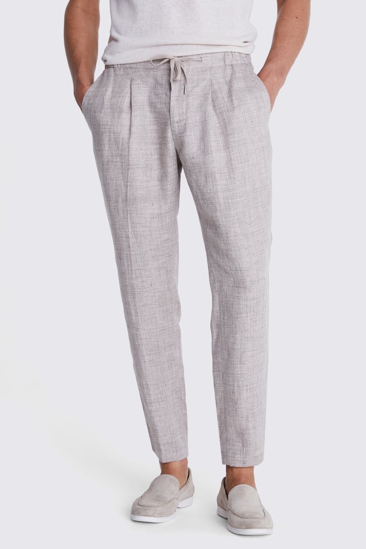Light Grey Linen Worker Joggers   Buy Online at Moss