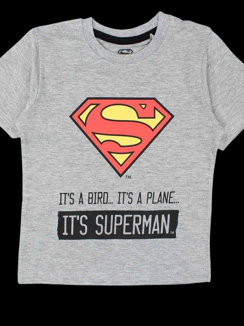 DC Comics Ensemble T shirt short garçon Imprimé Superman Gris