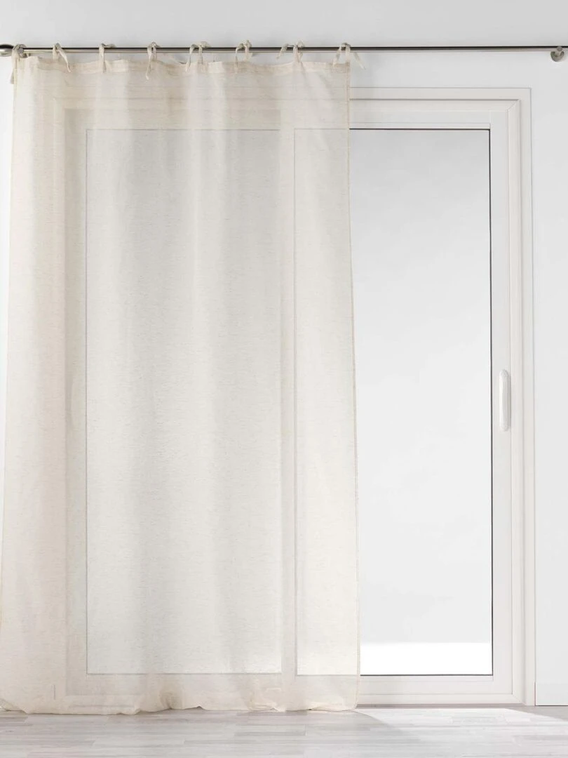 Voilage à nouettes Effet lin tissé Beige