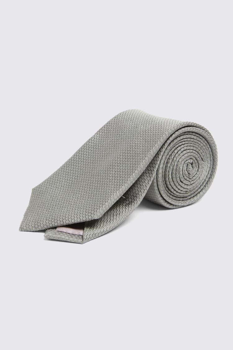 Sage Green Silk Semi-Plain Tie Buy Online at Moss