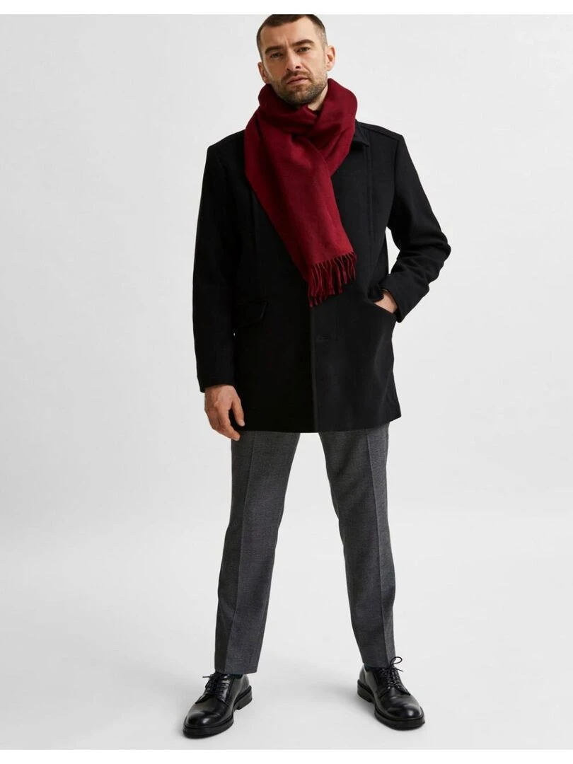 Manteau en laine boutonné Selected   Noir Noir
