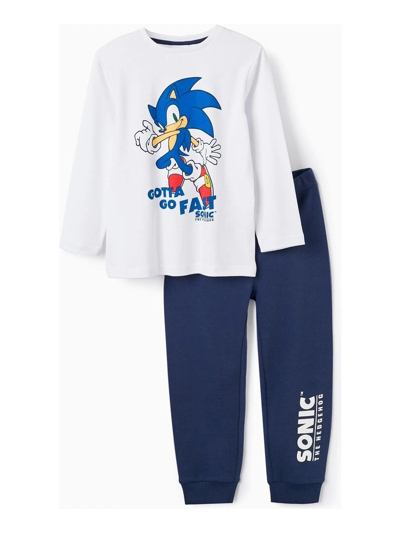 Pyjama en coton pour garçon 'Sonic' LICENSE Blanc