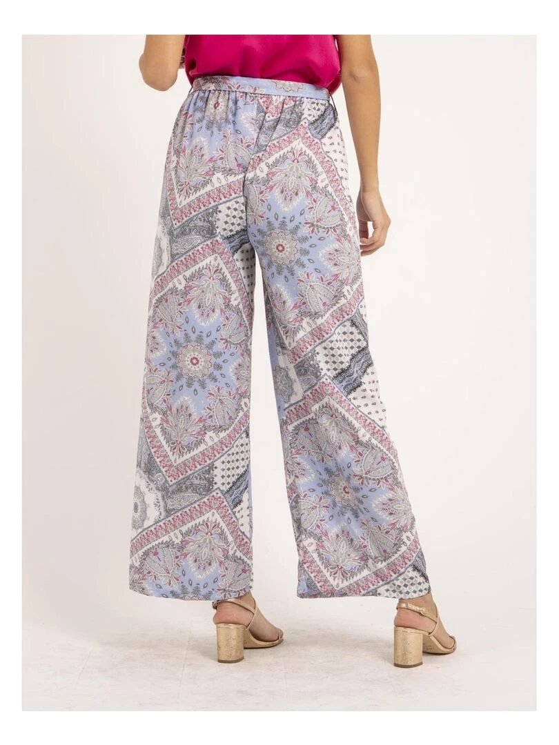 Pantalon motifs ELOANE Bleu