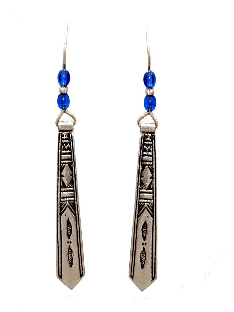 Boucle d'oreille touareg argent celebra Bijoucolor Bleu