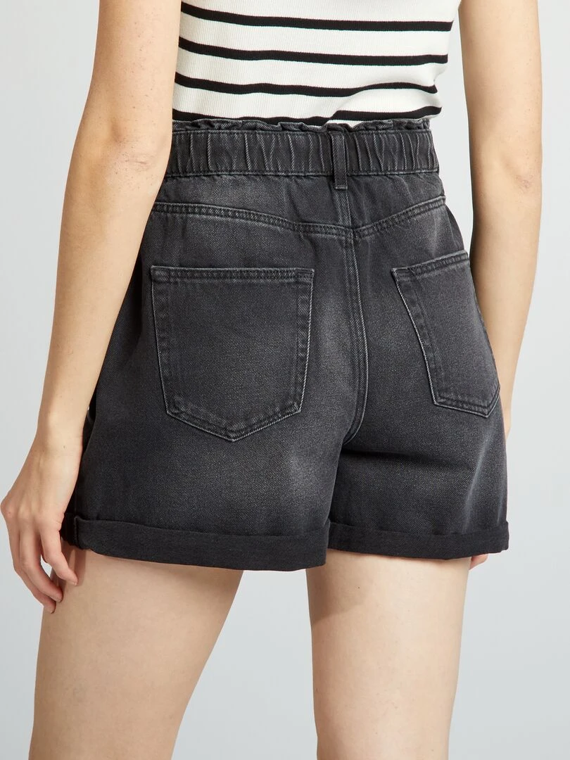 Combinaison bustier en jean   Noir délavé