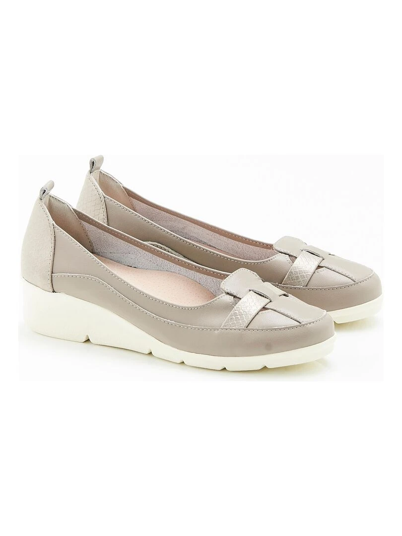 Mocassins fantaisie compensés Amortyl Damart Taupe