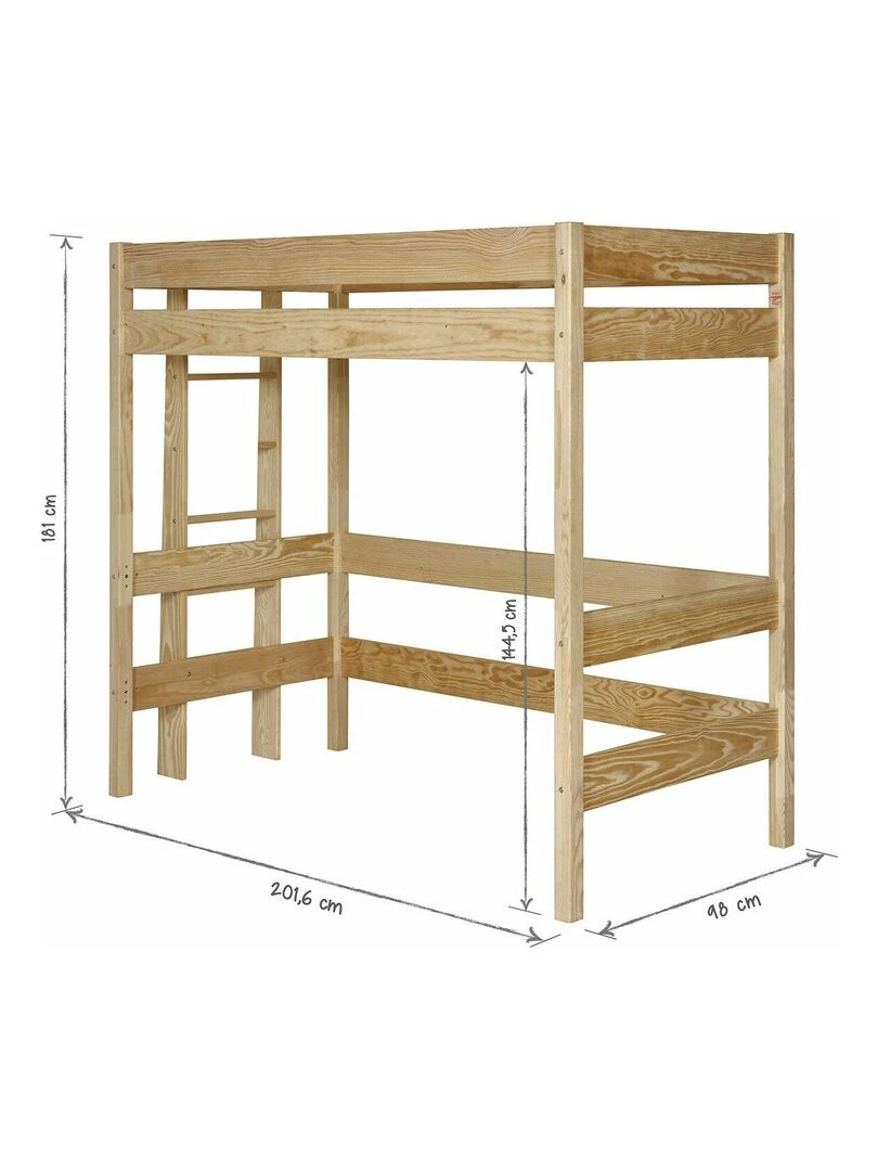 Lit mezzanine Jamy   AKITEN RETAIL   Blanc Marron