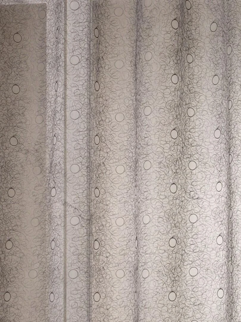 Voilage organza gribouillis et bulles brodée Gris clair