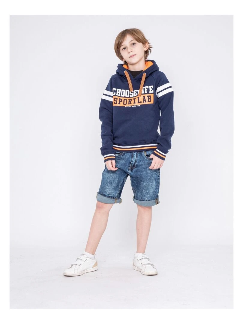 Sweat capuche WONDER J   Bleu marine