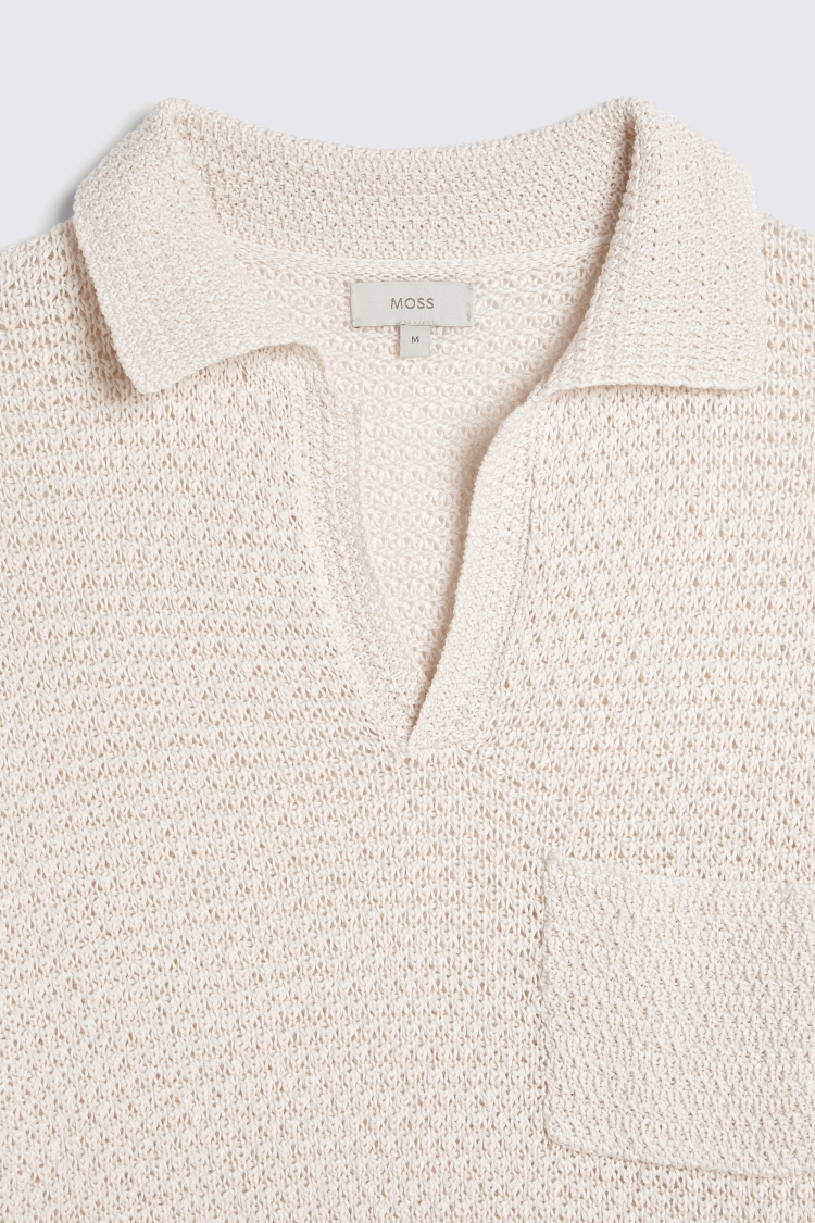 Linen Blend Pink Skipper Polo   Buy Online at Moss