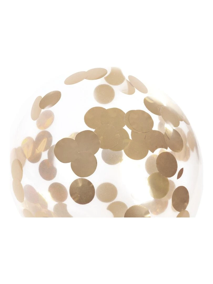 Set de 6 ballons gonflable avec confettis 30 cm Or Doré/or