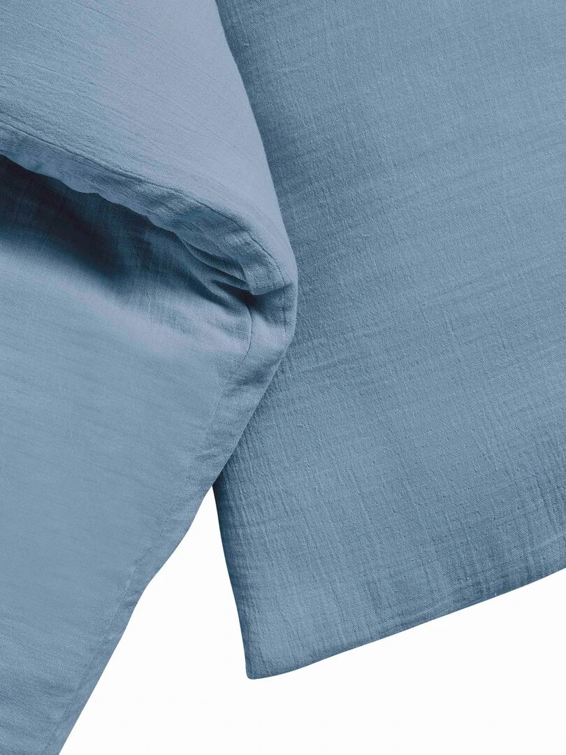 Parure de couette gaze de coton   'Le Lit de Mon Bébé'   Bleu gris