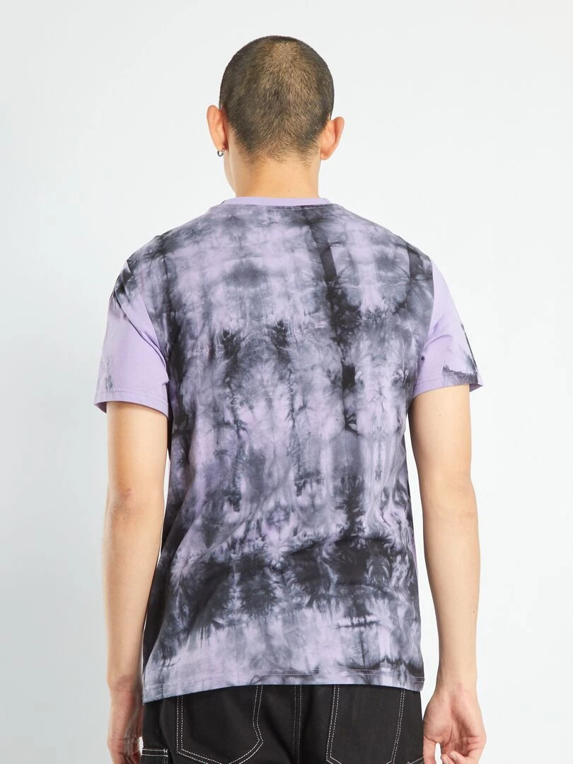 T shirt en jersey tie and dye   Violet