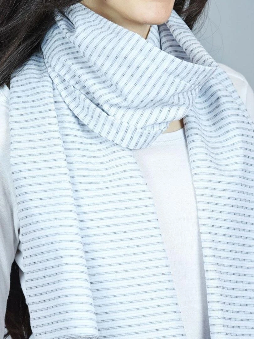 Echarpe coton Darna Blanc Bleu