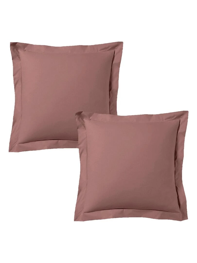 Blanc Avenue Lot De 2 Taies D'oreiller 63x63 Cm Satin De Coton Rose