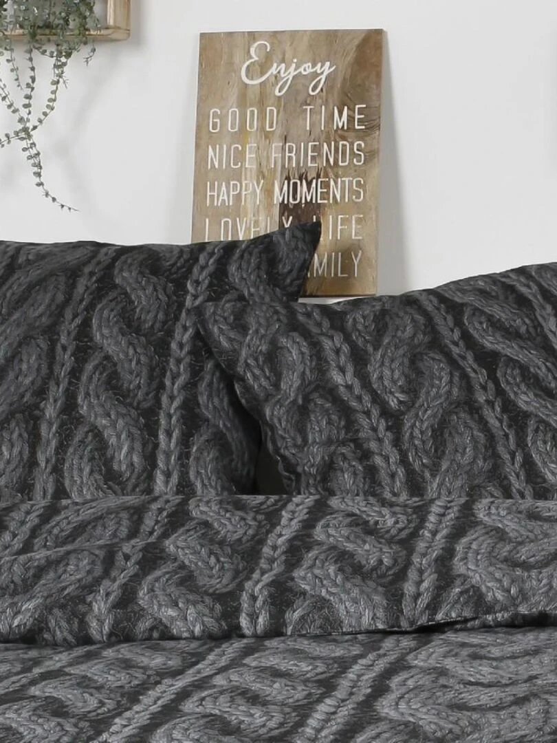 Housse de couette  Wool + taie(s) 100% coton flanelle   Gris