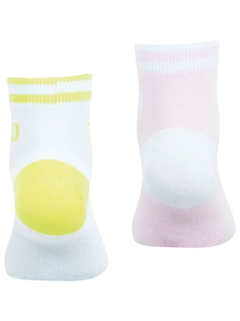 LOT DE 2 PAIRES DE CHAUSSETTES WILSON BLANC ROSE   Blanc