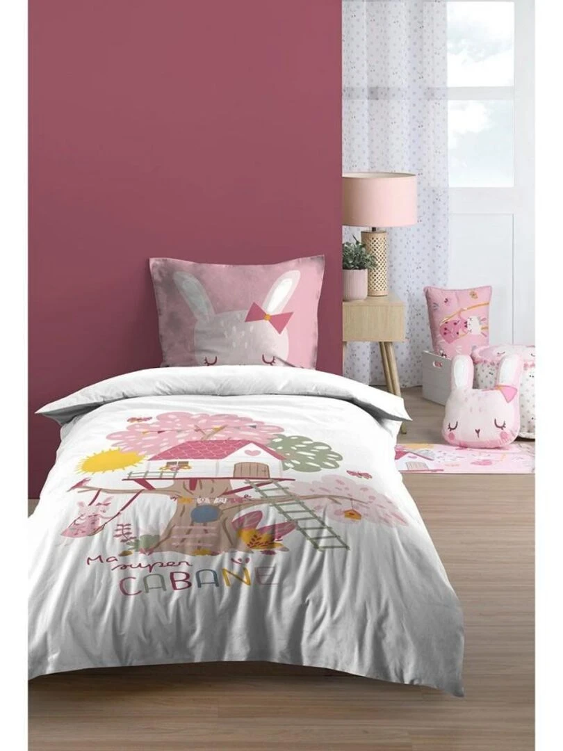 Housse de couette 140x200 Matty + 1 taie coton 57 fils   Blanc