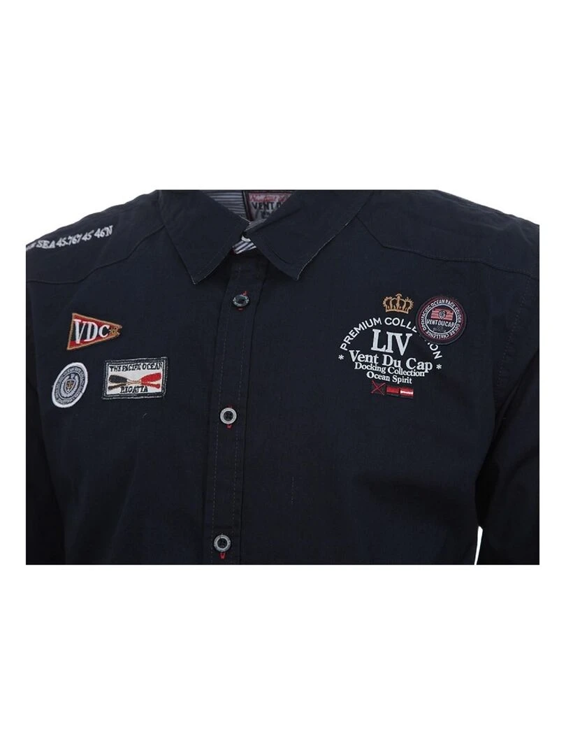 Chemise manches longues garçon ECLANVER   VENT DU CAP   Bleu marine