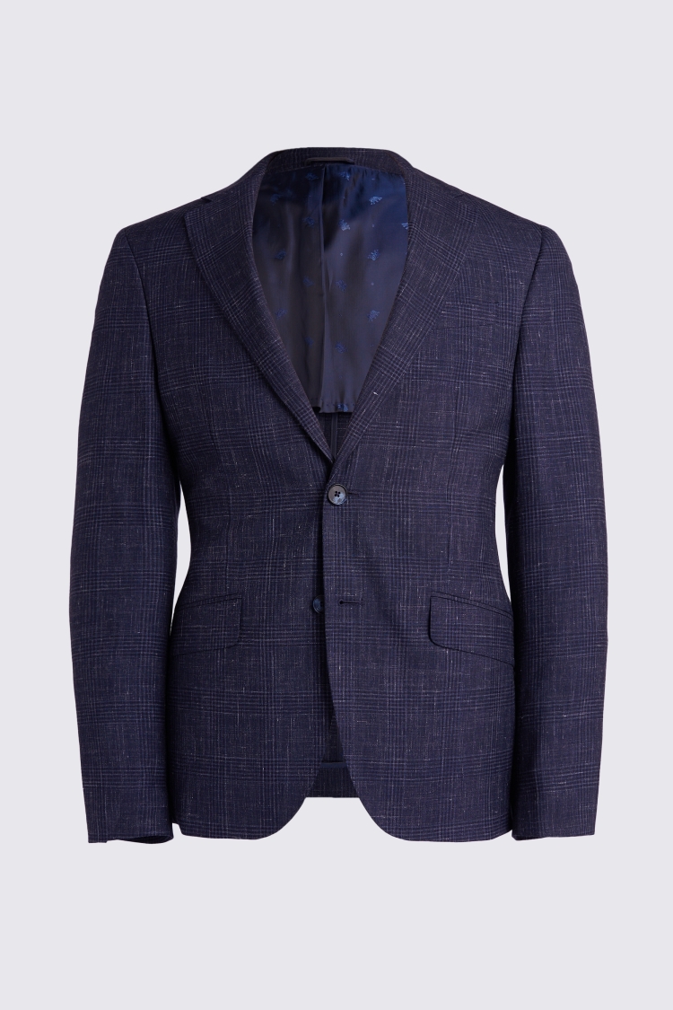 Ted Baker Tailored Fit Navy Check Jacket    Buy Online at Moss