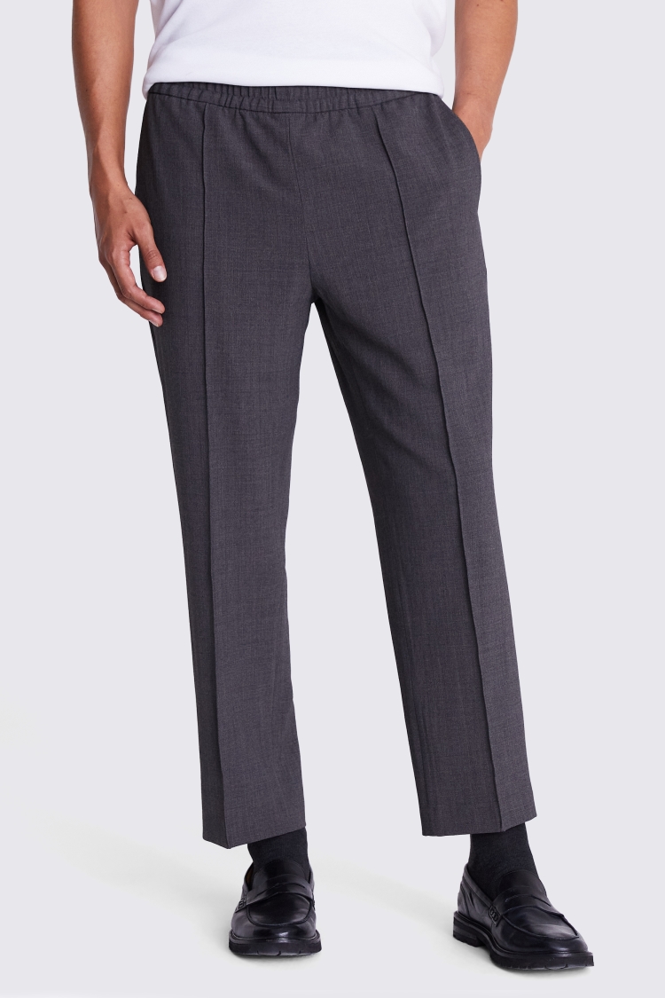 Tailored Fit Charcoal Flannel Trousers   Buy Online at Moss
