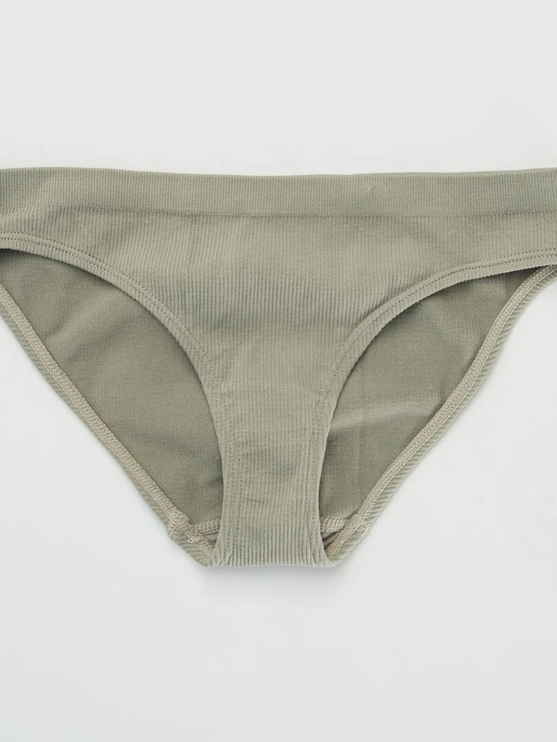 Lot de 2 culottes en maille côtelée 'Envie de lingerie '   Kaki