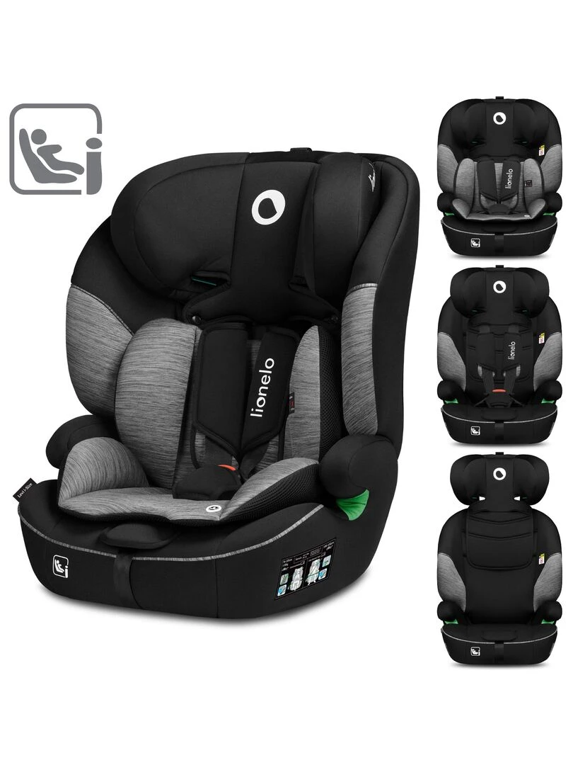Siège auto évolutif LIONELO Levi i Size Groupe 1/2/3 Gris Noir Gris
