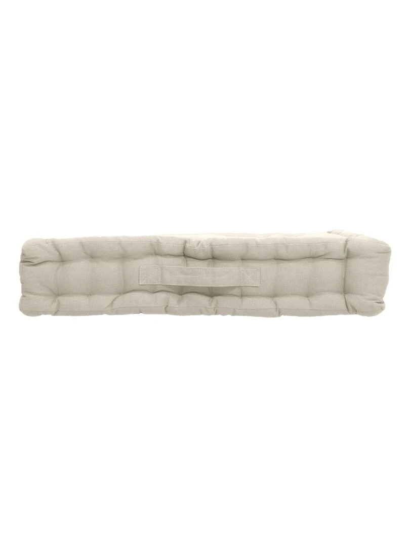 Coussin de sol uni en pur coton Ecru