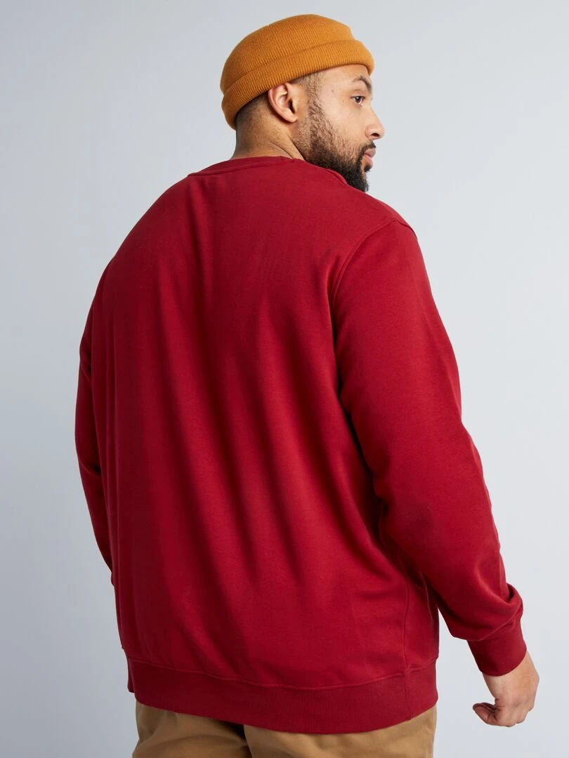 Sweat à col rond en molleton   Rouge