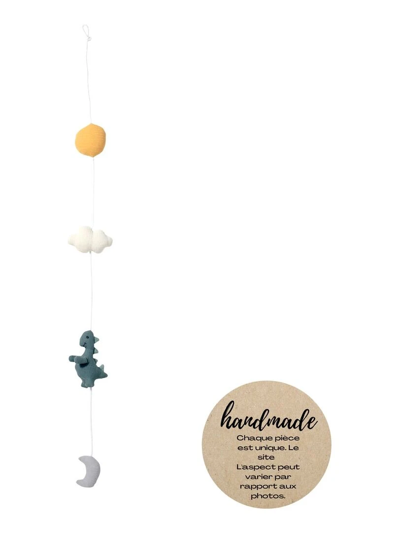 Guirlande en coton mousseline dinosaure 100 cm verticale Vert jade