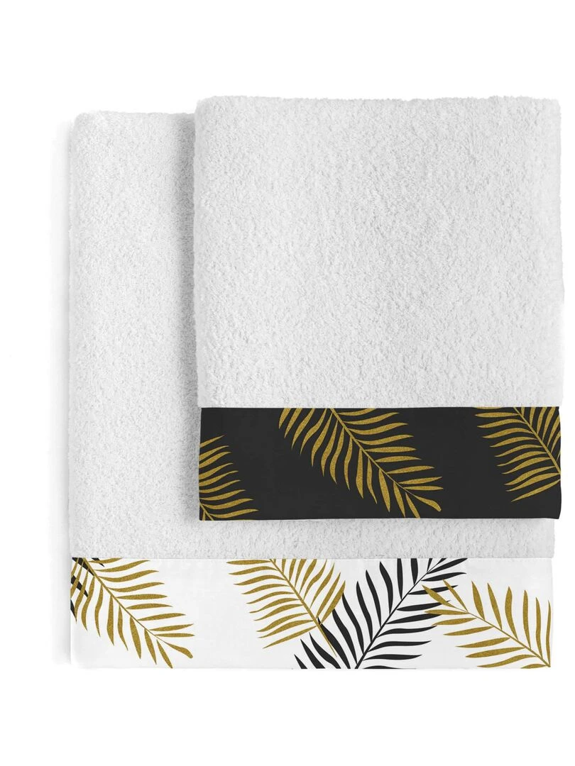 Lot de serviettes Foliage "Happyfriday" Blanc