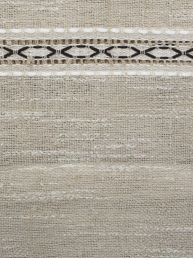 Voilage avec lignes ajourées   Beige