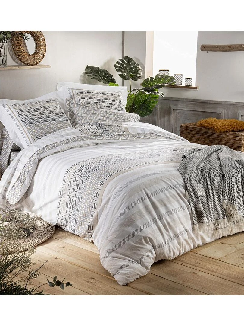 Parure de couette esprit campagne chic Gris clair