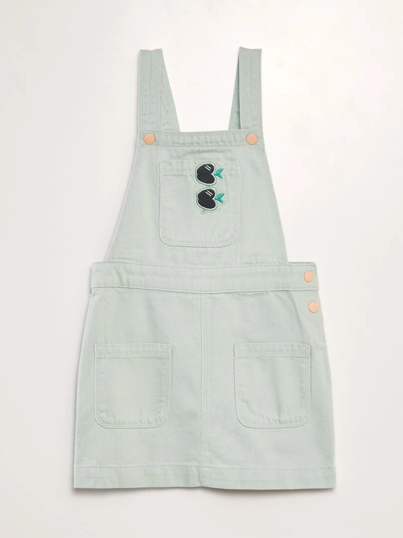 Robe salopette avec patch Vert