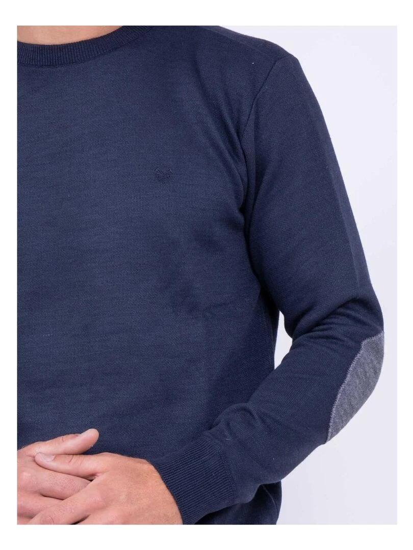 Pull col rond LAMBRE   Bleu marine