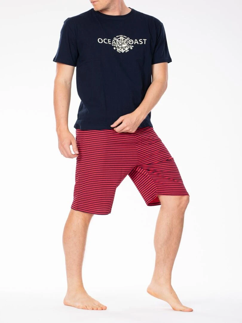 Pyjashort jersey à fines rayures PYJA7 'Rica Lewis'   Bleu marine