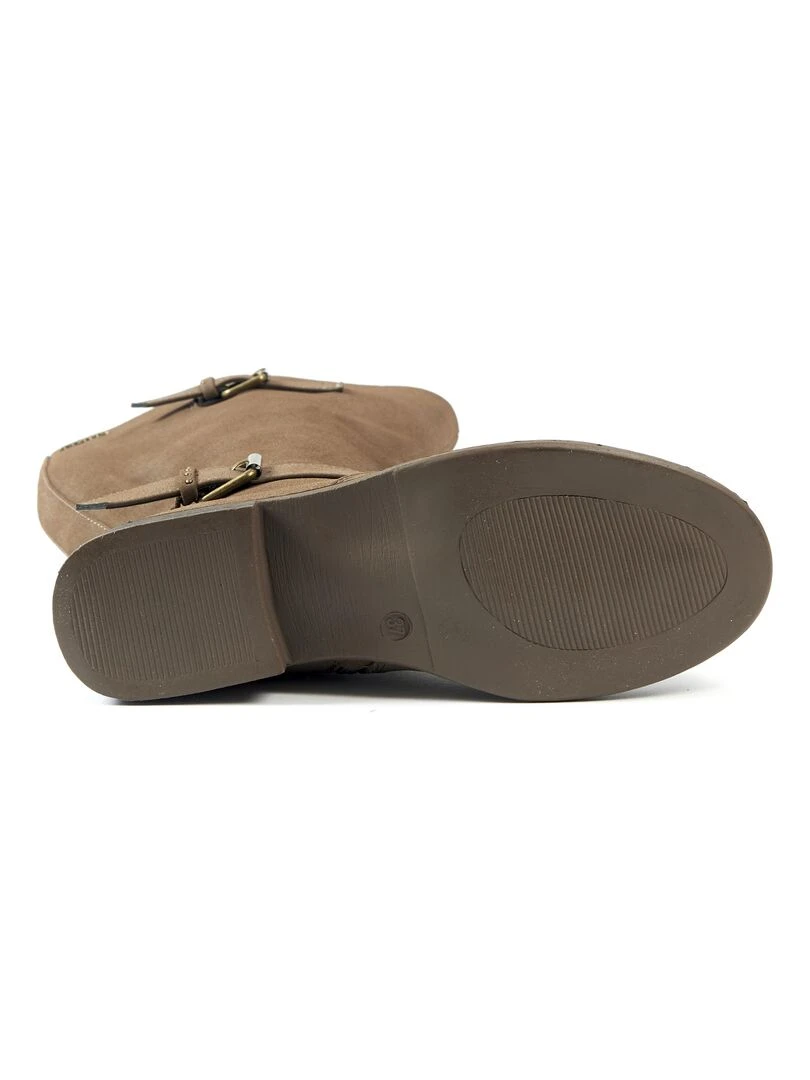 Gabylou   Bottes XL pour mollets larges   Modele Isabelle   Taupe