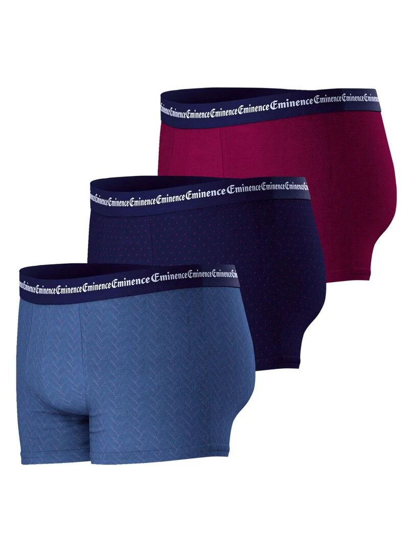 Lot de 3 boxers homme Business Print   Bordeaux