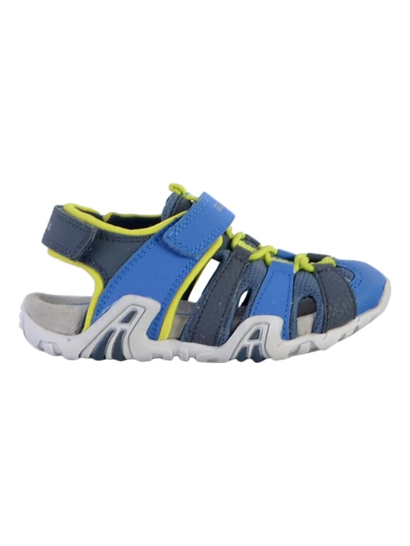 Sandale Plate Cuir Geox Enfant Kraze Bleu marine