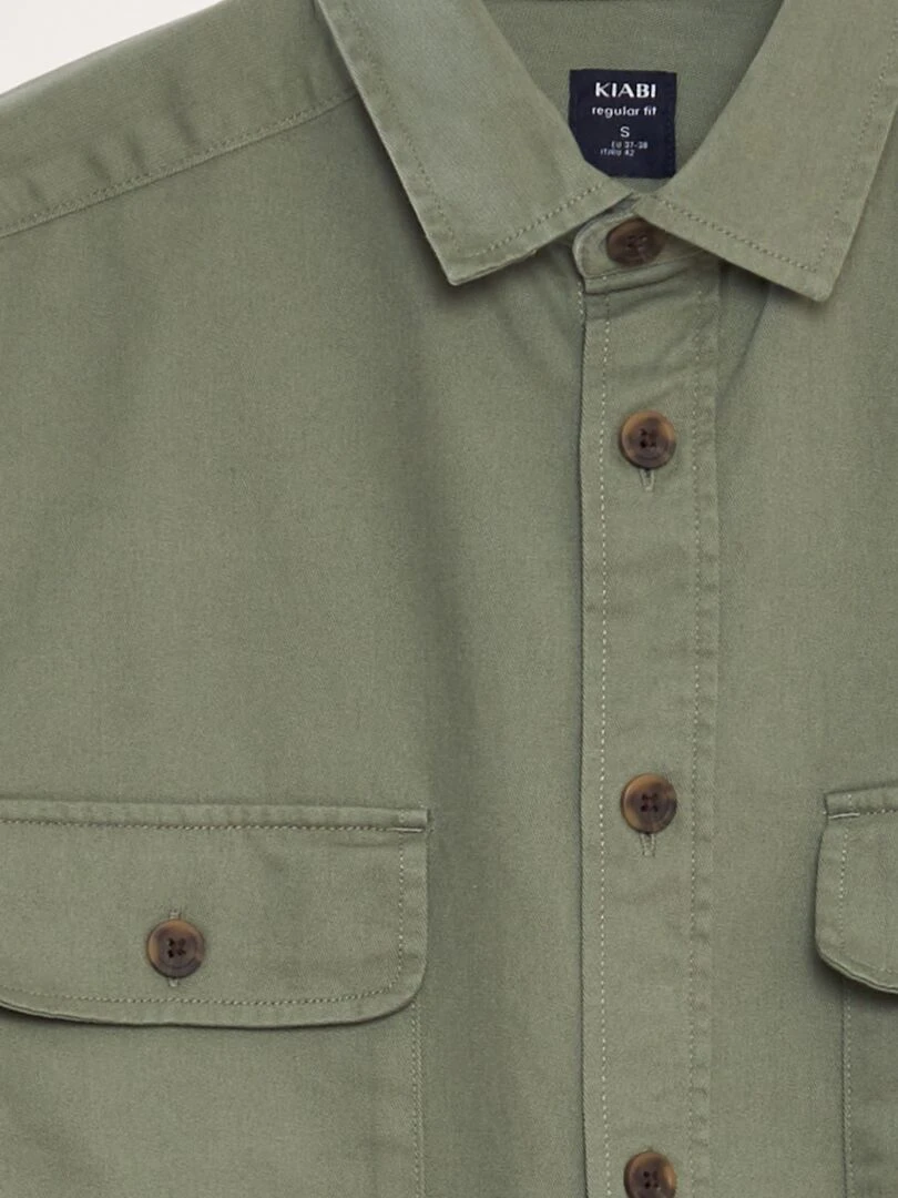 Surchemise en coton   Kaki